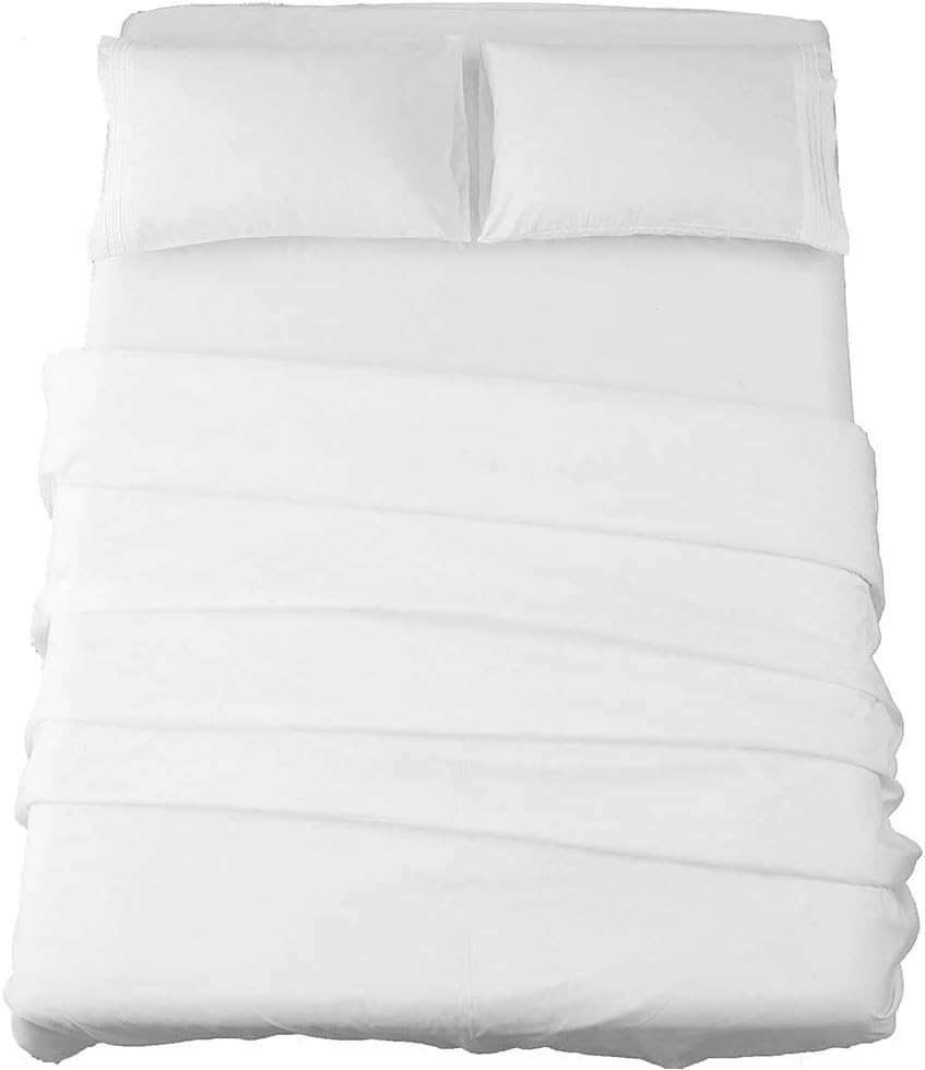 SONORO KATE Bed Sheet Set Super Soft Microfiber 1800 Series Luxury Egyptian Sheets 16-Inch Deep Pocket Wrinkle and Hypoallergenic-4 Piece(Queen White)
