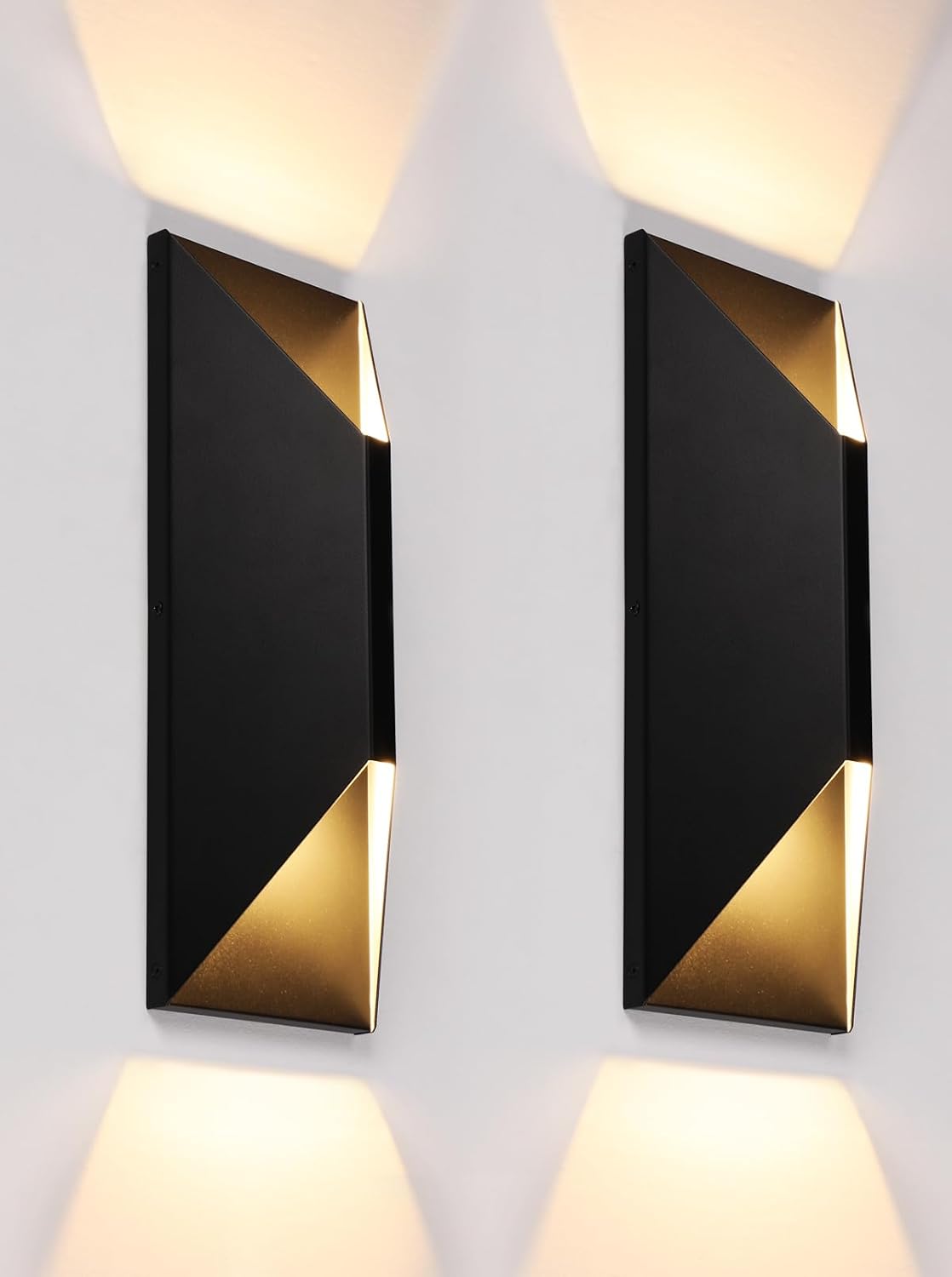 LEONLITE 2-Pack Dimmable LED Up Down Wall Light, 100-277V, CRI 90+, 3000K | 10%-100% Dimmable, IP65 Waterproof, 14 Inch Modern Porch Light, for Commercial Outdoor, Exterior Wall Sconce