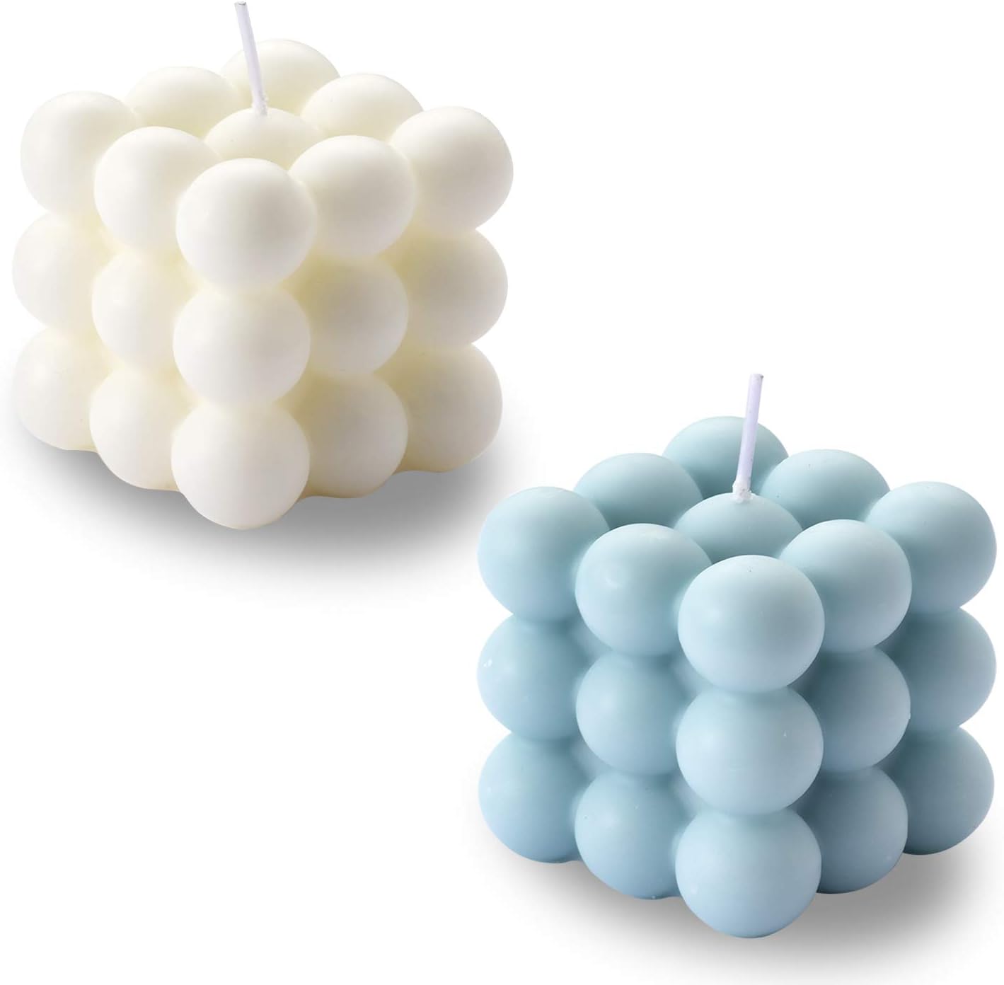 Bubble Candle – Cube Soy Wax Candles, Home Decor Candle, Scented Candle Set 2 Pieces, Home Use and Gifting