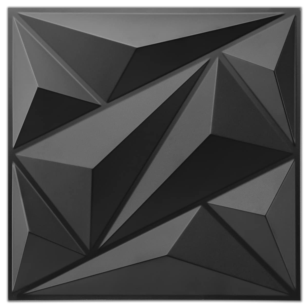 Art3dwallpanels 33 Pack 3D Wall Panels Diamond, Black, 12”x12” | PVC Accent Wall Panels for Interior Wall Decor, Living Room, Lobby Bedroom Hotel Office, Cover 32.Sq.Ft