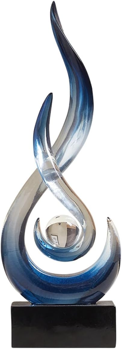 AWNR Modern Abstract Art Statue Decoration Centerpieces for Table | Blue Sculpture Adornos para Sala Modernos Shelf Living Room Decor for Office Coffee Table TV Stand Desk Warming Gift New Home