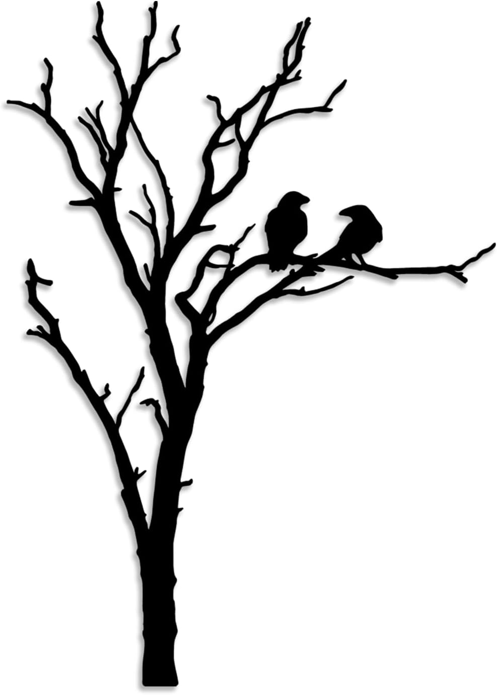 LIYOUYA Bird Tree Metal Wall Decor – Rustic Farmhouse Decor Simple Black Wall Art Home Decor for Living Room, Bathroom, Bedroom, Dining Room, Entryway, Courtyard (Black)