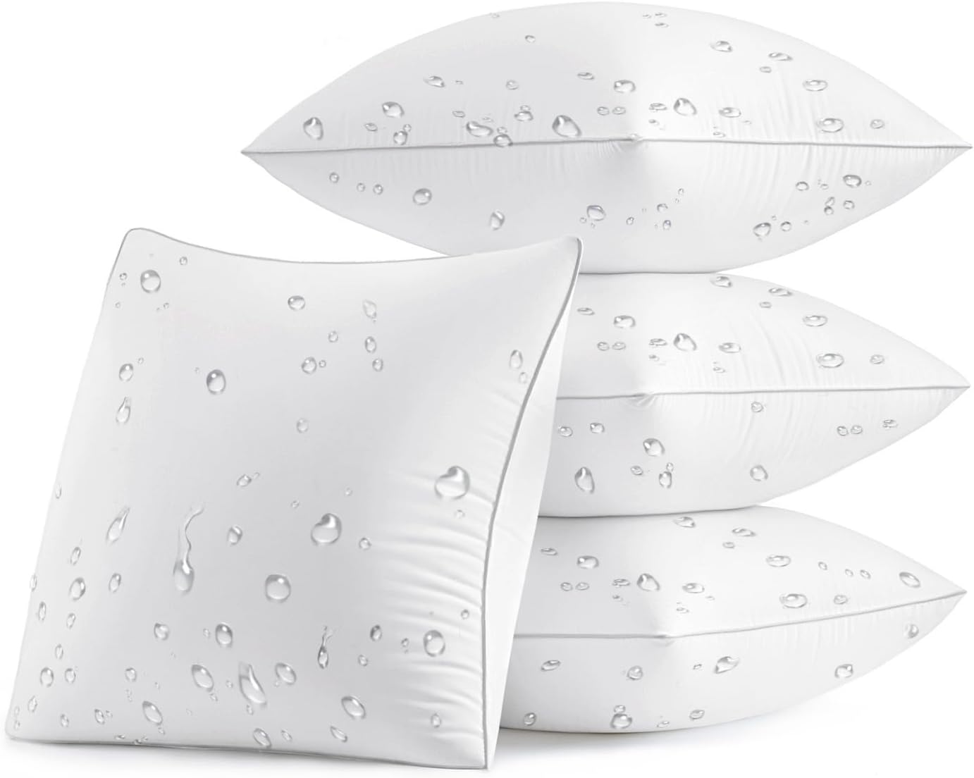 MIULEE Pack of 4 18×18 Outdoor Square Pillow Inserts for Patio Sofa Garden | Waterproof Decorative Throw Pillow Inserts for Patio Sofa Garden Porch Couch