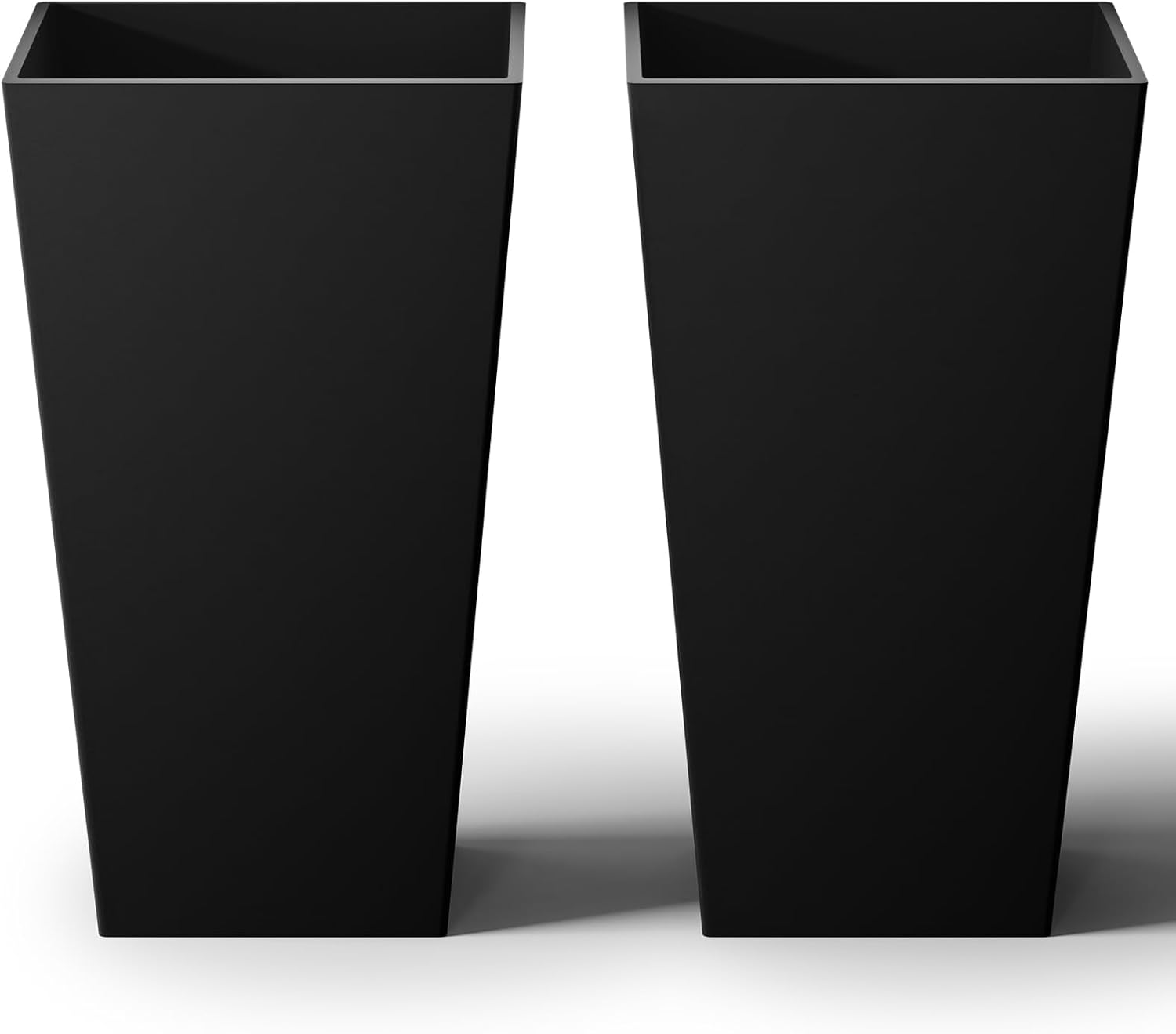 SnugNiture Taper Tall Planters 30 Inch Set of 2, Large Planter for Indoor Outdoor Plants, Modern Flower Pot Containers Large Decorative Tree Planter, Black