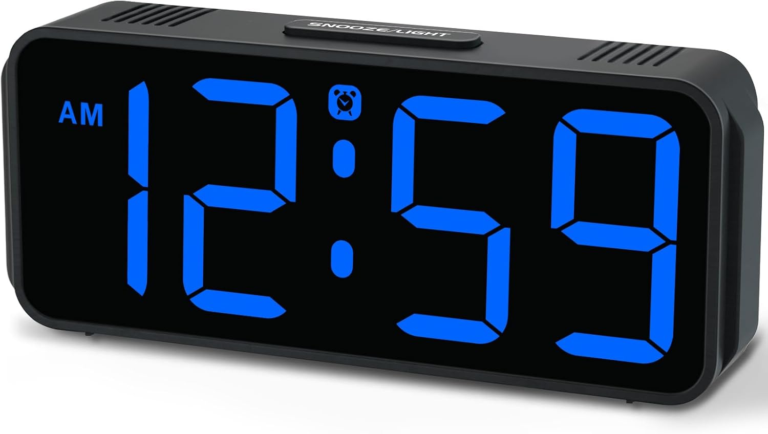 Peakeep Small Compact Digital Alarm Clock Plug-in for Bedrooms Bedside | Battery Backup Electric Clock, Large Big Numbers Display for Desk Table Small Spaces, 6 Dimmers, 5 Adjustable Alarm Volume