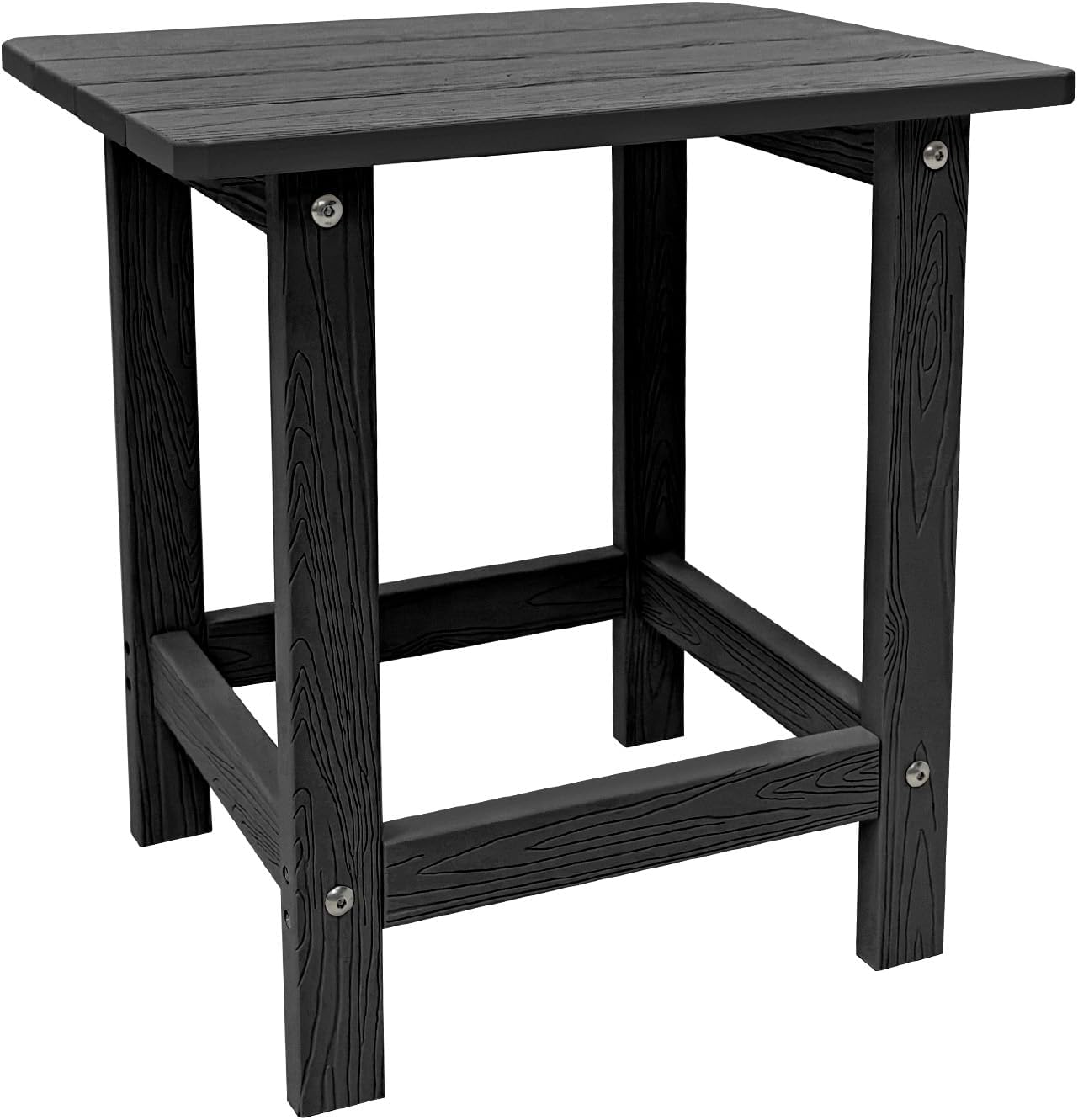Meluvici Outdoor Side Table, HDPS Single Adirondack Side Table Weather Resistant, Outside Table for Adirondack Chair, Outside End Table for Patio, Pool, Deck, Porch, Patio or Indoor Use, Black