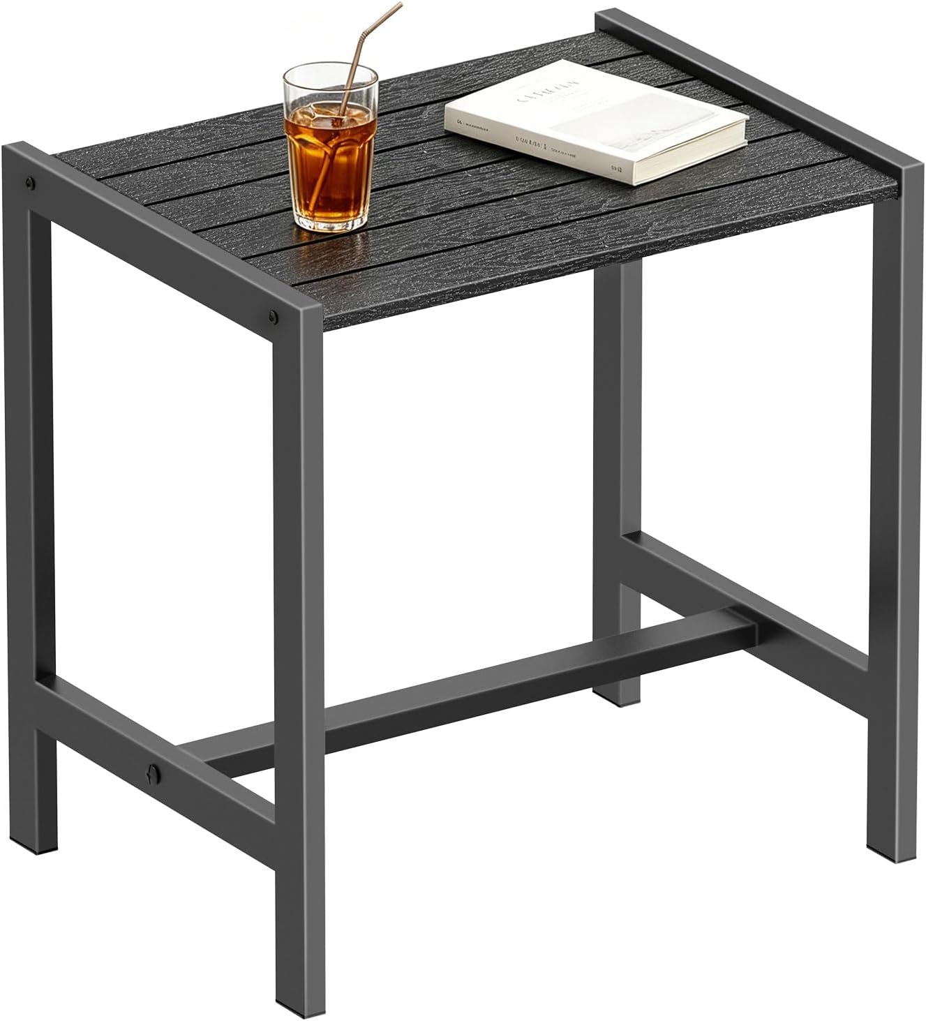 Outdoor Side Table,Small Patio Table,Easy to Assembly & Clean,Black | Square Adirondack End Table,Weather-Resistant,Waterproof,For Backyard,Pool,Deck,Garden