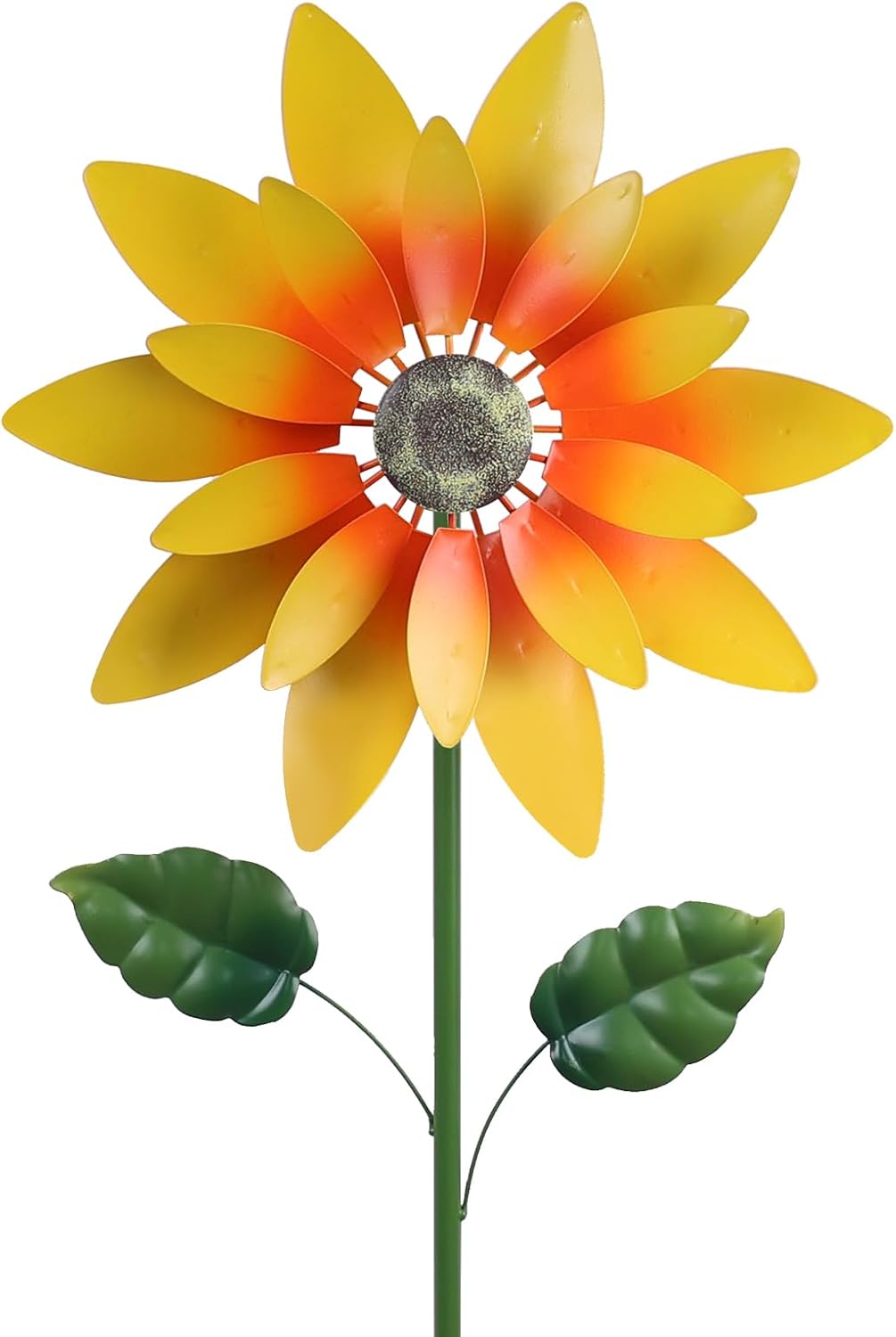 hogardeck Outdoor Wind Spinner, 61″ Metal Sunflower Wind Spinner with Stake, 360° Rotating Windmill Yard Art, Kinetic Wind Sculptures for Home Lawn Backyard Patio Decor, Gifts for Garden Lovers