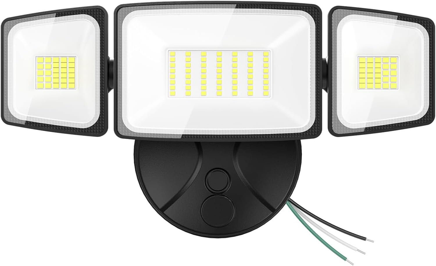 Onforu 75W Flood Lights Outdoor, 7000LM Brightness Security Lights Switch Controlled, 3 Adjustable Heads, IP65 Waterproof, 6500K Wall Mount Exterior LED Flood Light