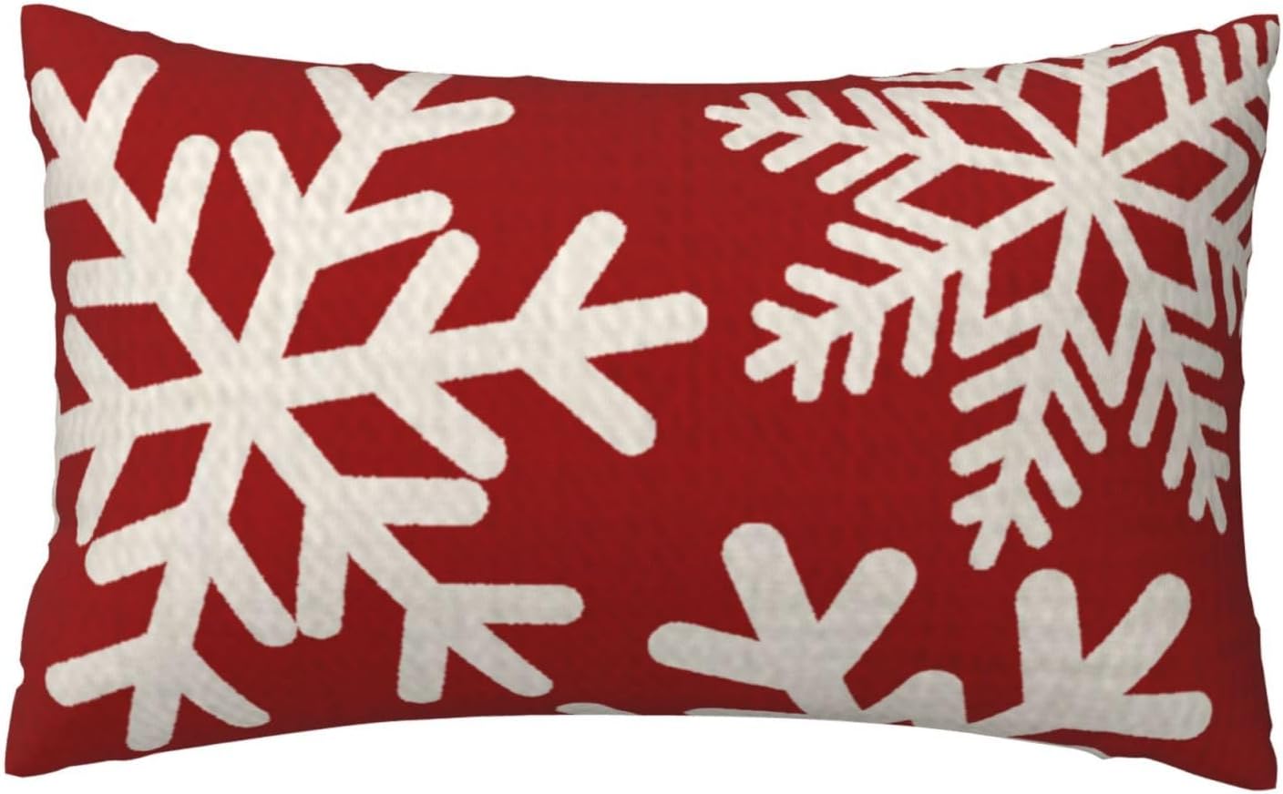 NIDITW Happy Holidays Snowflakes Falling Red Cotton Linen Throw Pillow case Cushion Cover Sofa Chair Decorative Rectangle 12×20 Inches (37)