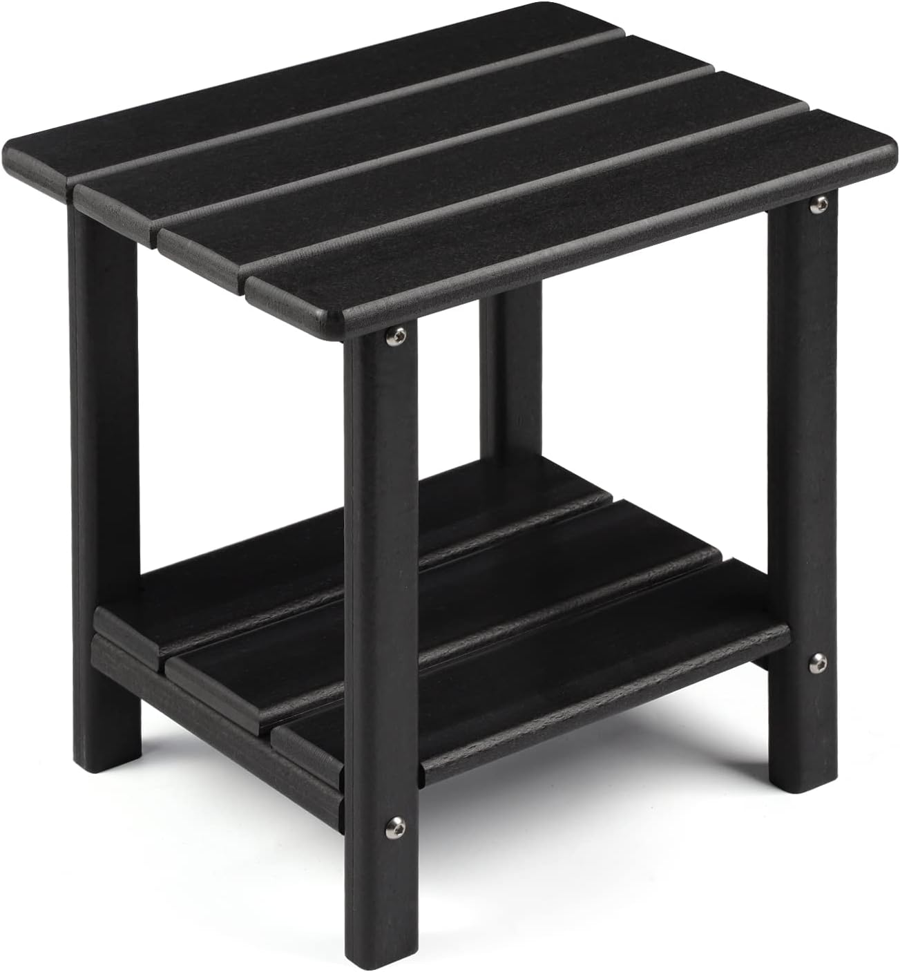 Apolimi Adirondack Outdoor Side Table, 2-Tier Sturdy Patio End Table Weather Resistant, 16.5″ Solid Side Table for Patio, Pool, Porch