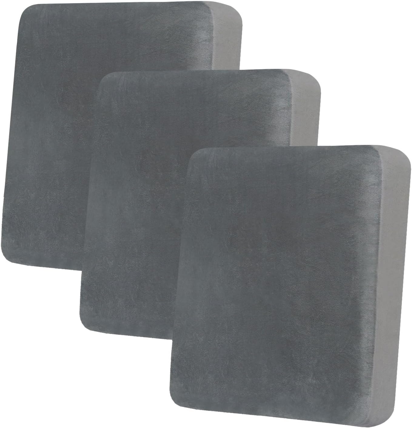 hyha Velvet Couch Cushion Covers, Sofa Covers for 3 Cushion Couch Washable | Soft Plush Sofa Slipcover, Elastic Bottom, Non-Slip Wear Resistant Furniture Protector, Ideal For Pets & Kids, 3 Pcs