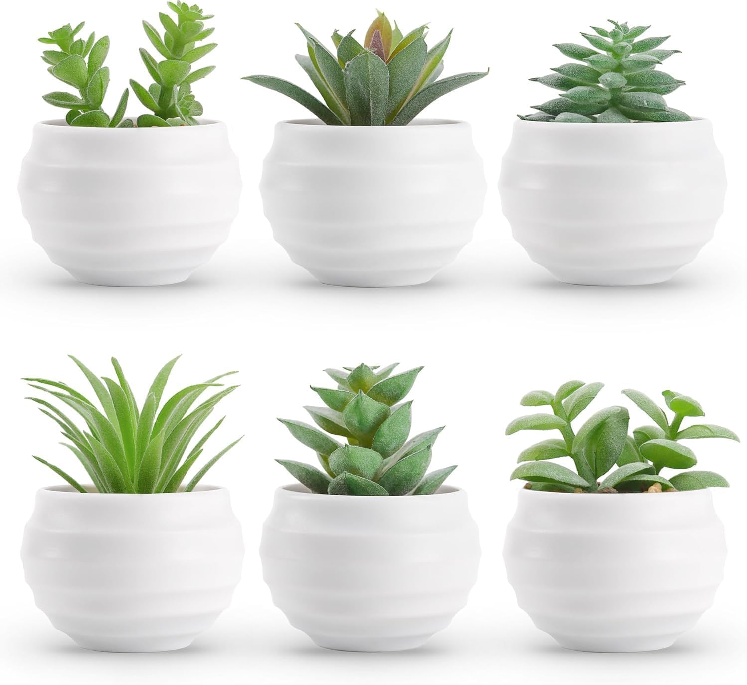 Der Rose 6 Pack Succulents Fake Plants for Bedroom Bathroom Home Decor | Small fake plants，perfect for aesthetic living room shelf decor，office desk accessories，gifts for women，fresh all year