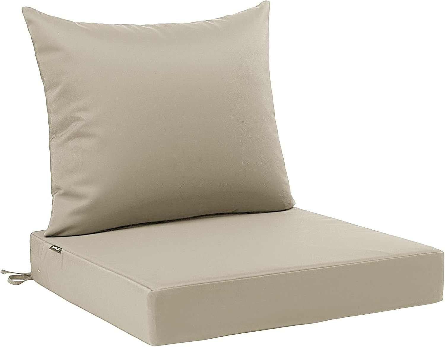 Favoyard Outdoor Seat Cushion Set 24 x 24 Inch Water-Resistant & Fade-Resistant Patio Furniture Cushions with Removable Cover Deep Seat & Back Cushion with Tie Straps for Chair Sofa