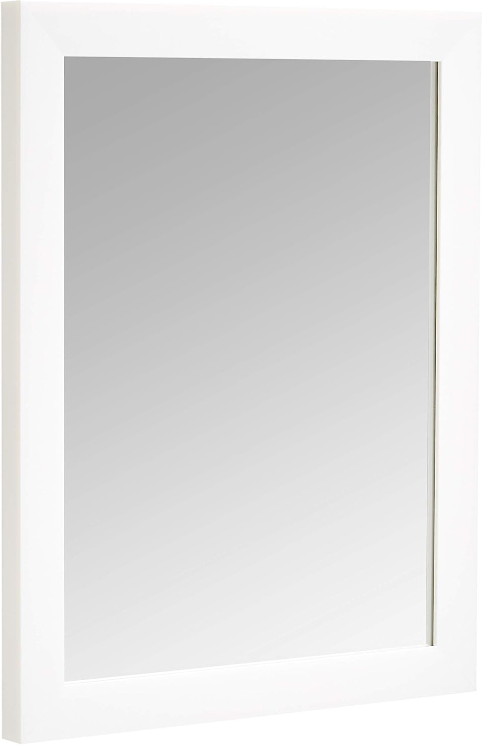 Amazon Basics Rectangular Wall Mount Mirror for Bedroom, Living Room, Entryway, Standard Trim, 16″ x 20″, White