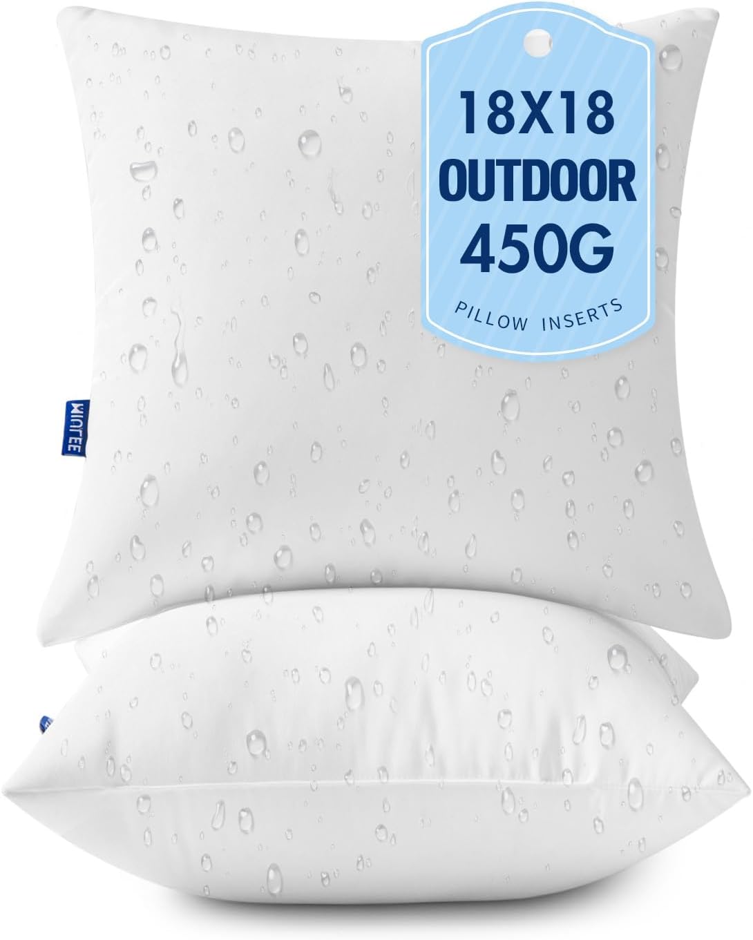 MIULEE 18×18 Outdoor Pillows,Set of 2 Waterproof Soft Support Throw Pillows | Soft Support, Decorative Throw Inserts, Water Resistant for Patio Furniture and Garden