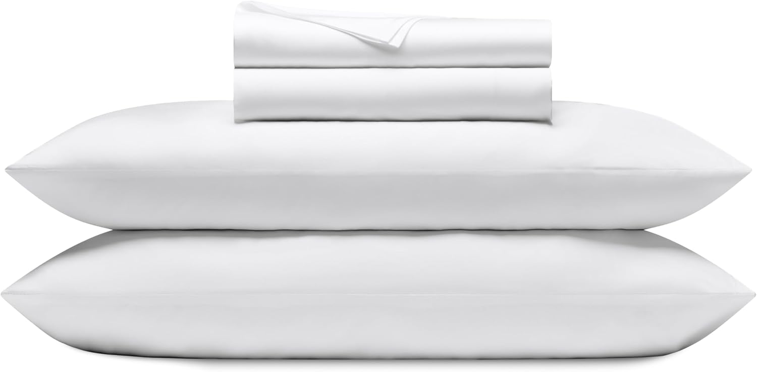 Cozy Earth Luxury Bed Sheet Set, 100% Viscose from Bamboo Fabric | Ultra-Soft and Breathable Bed Sheets with Naturally Temperature-Regulating Fabric, 4-Piece King Sheet Set, White