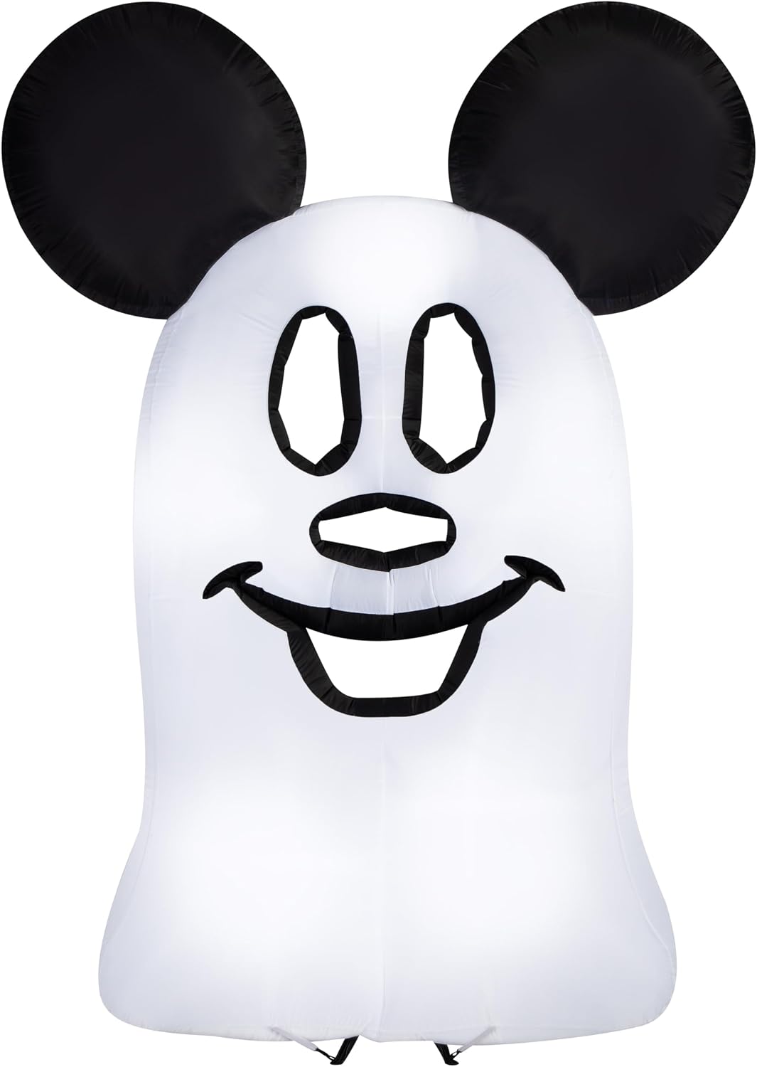 Gemmy Mickey Ghost Halloween Inflatable, 9.5 Ft Tall Lighted Flat Giant Disney Yard Decoration, Outdoor Decor with Stakes and Tethers