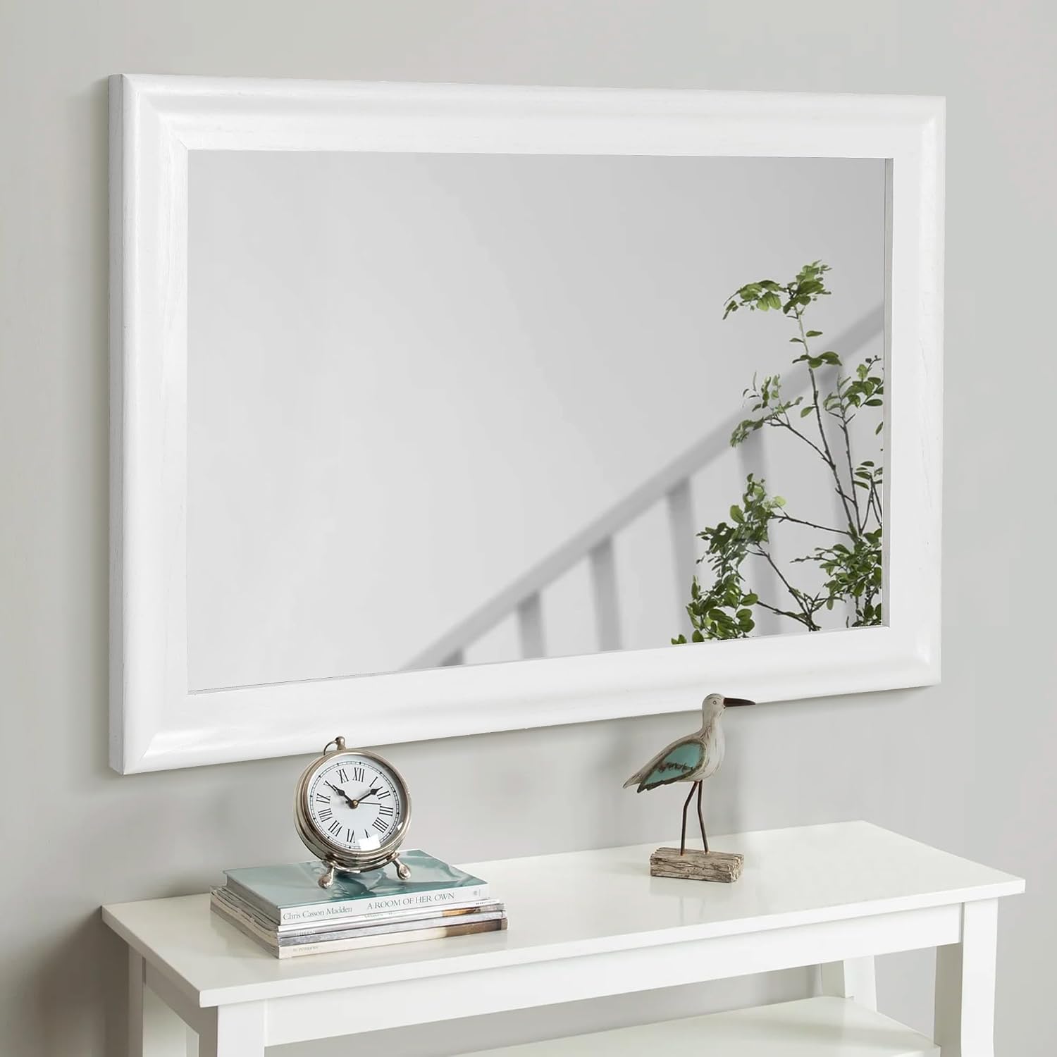 CULER White Wall Mirror for Bathroom,Rectangle Rustic Large 30 x 40 inch Hanging Vanity Mirrors for Living Room,Bedroom,Entryway (30×40 inch, White)