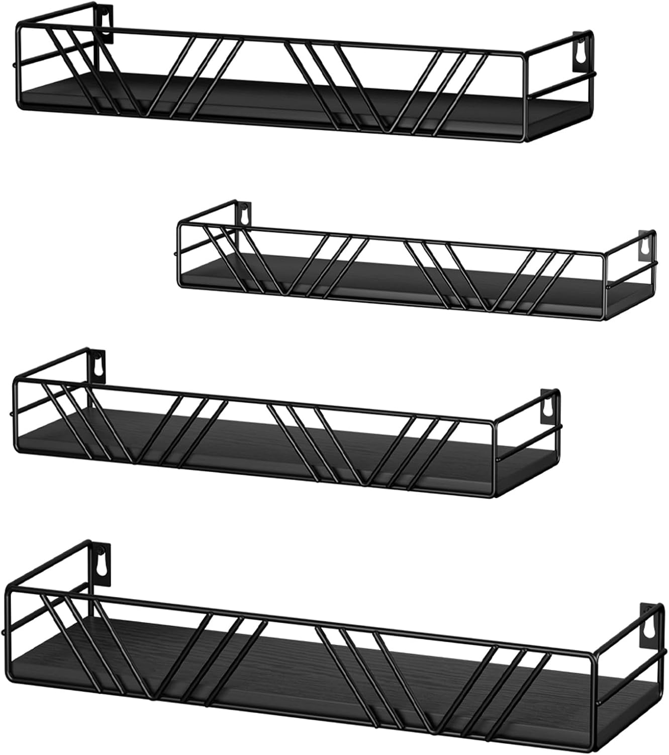 Amaoot Floating Shelves for Wall Set of 4, Wall Shelf Wood Floating Shelf | Different Sizes Mounted Wall Shelves for Living Room,Bedroom, Bathroom, Kitchen, Farmhouse Decor, Office