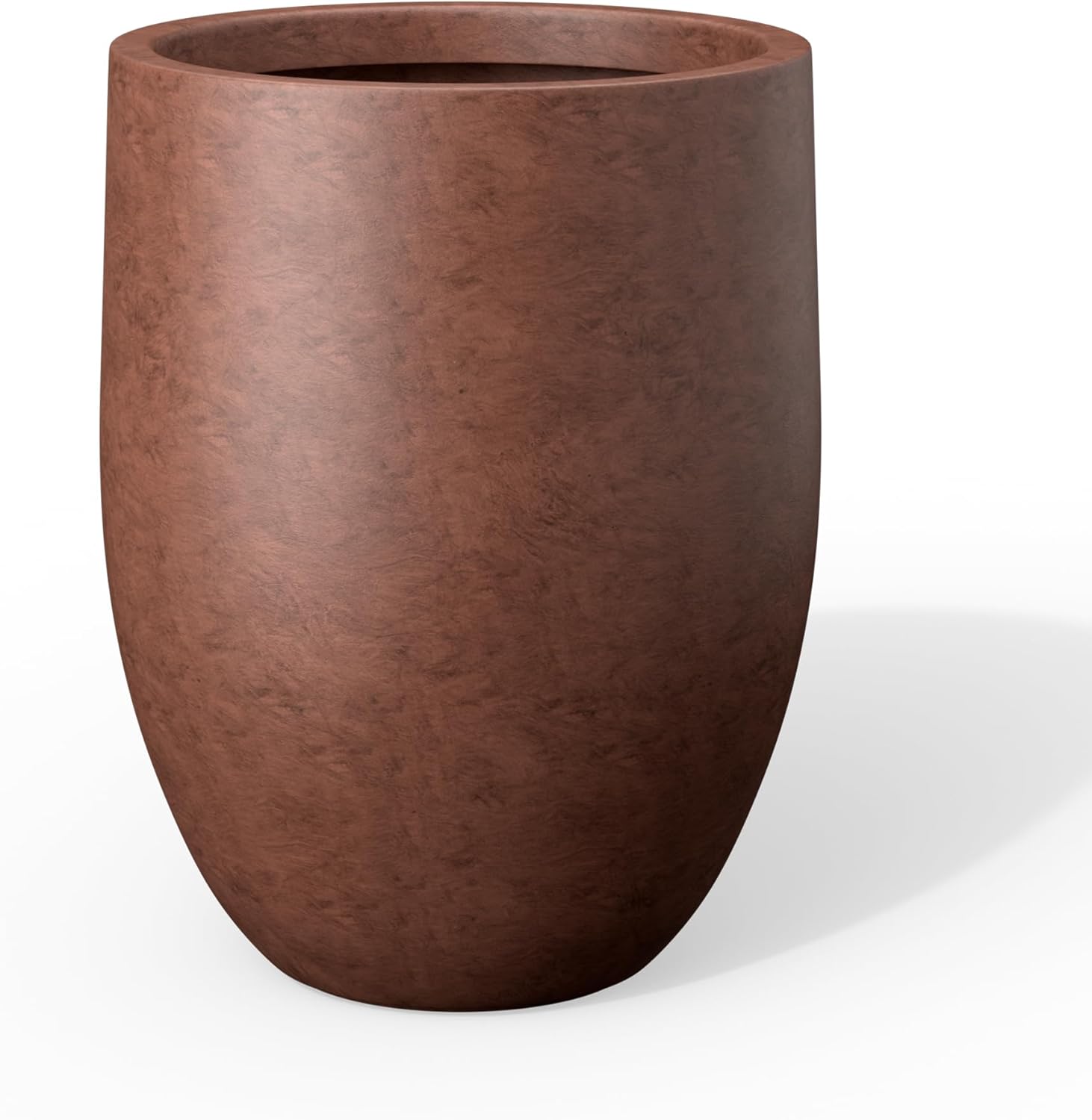 Kante Large Round Bullet Rusty Concrete Planter 21.7″ Tall, Outdoor | Rubber Plug for Indoor, Drainage for Garden, All-Weather Cement Tree Pot, Handcrafted, Anti-Frost & UV, Modern Home Decor