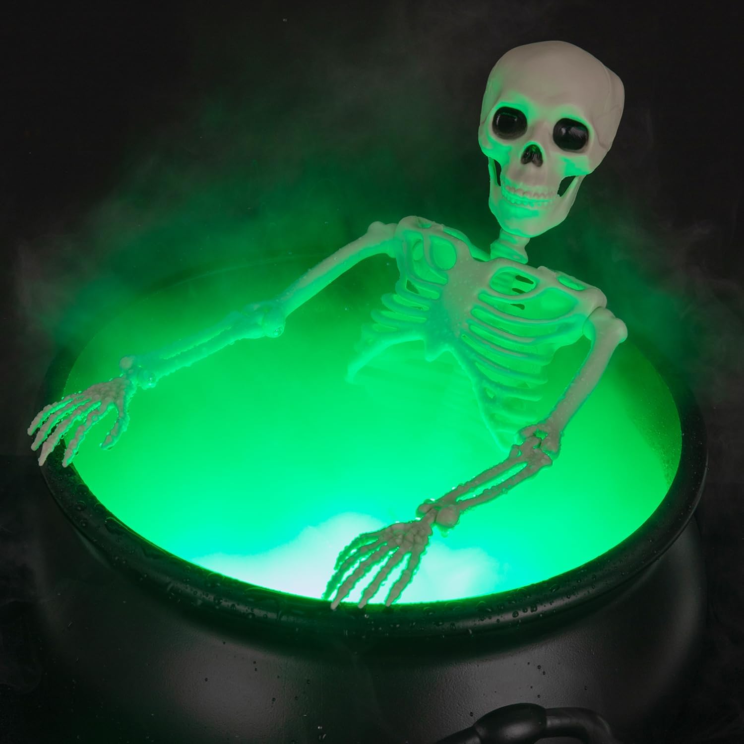 Halloween Decorations Outside – Large Witches Cauldron on Tripod with Skeleton & Fog Maker – Skeleton Halloween Party Decor for Outdoor Yard Home Porch