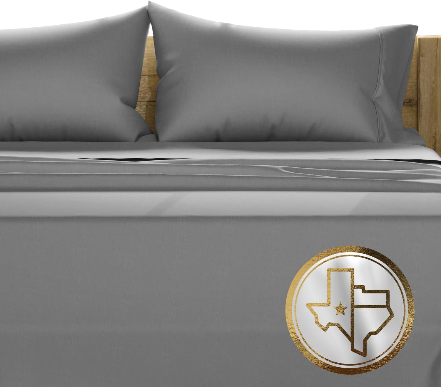 TEXAS LINEN CO. 100% Egyptian Cotton Sheets Queen Size – 1500 Series High Thread Count Queen Bed Sheets Set (4 PC, Dark Grey), 17″ Deep Pocket Luxury Hotel Bedding Set – Couture Comfortin’ Collection
