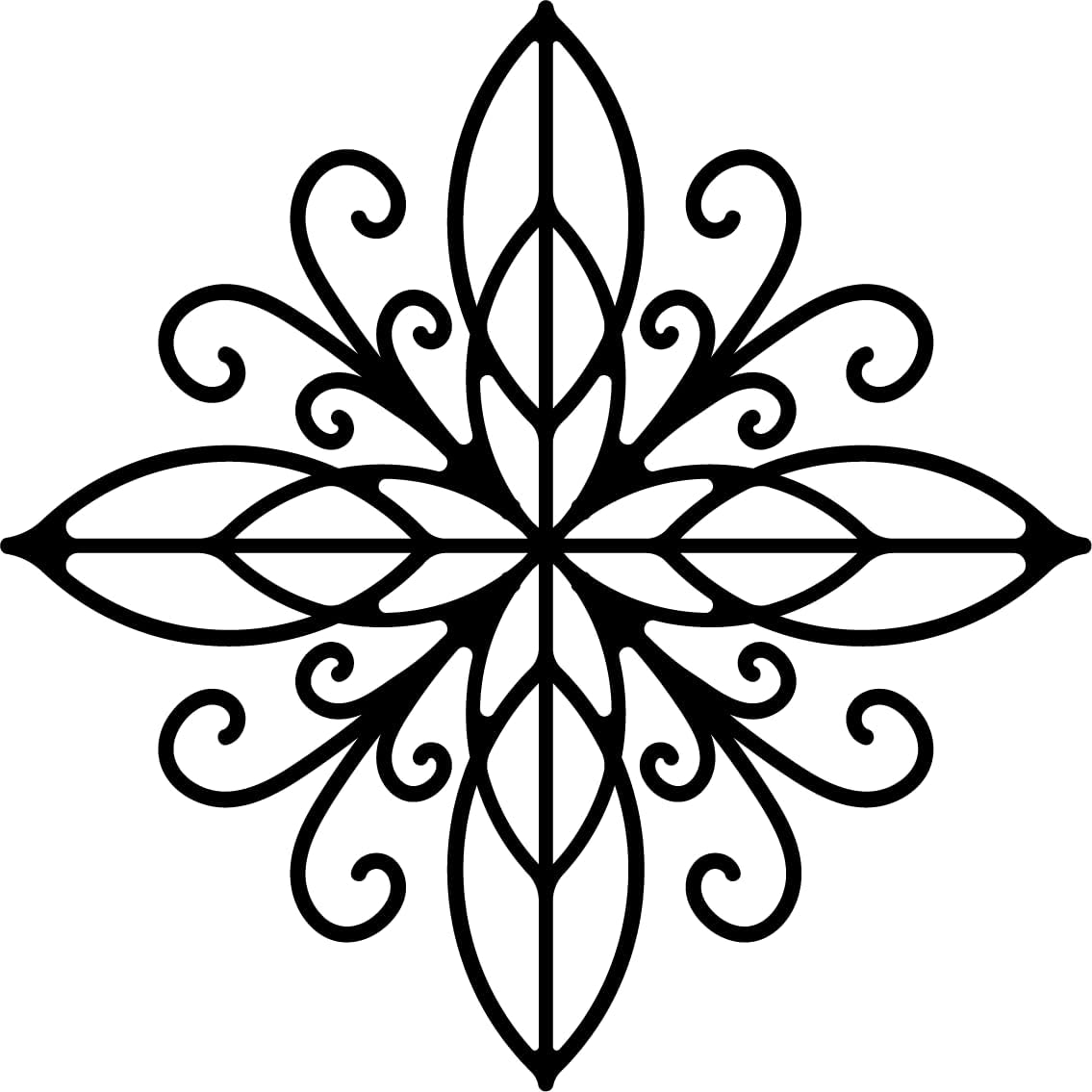 ShxTrade Black Wall Art Metal Mandala Wall Decoration, Metal Wall Art, Living Room Decoration, Office Decoration, Foyer Decoration, Indoor and Outdoor Decoration (Neikuang)