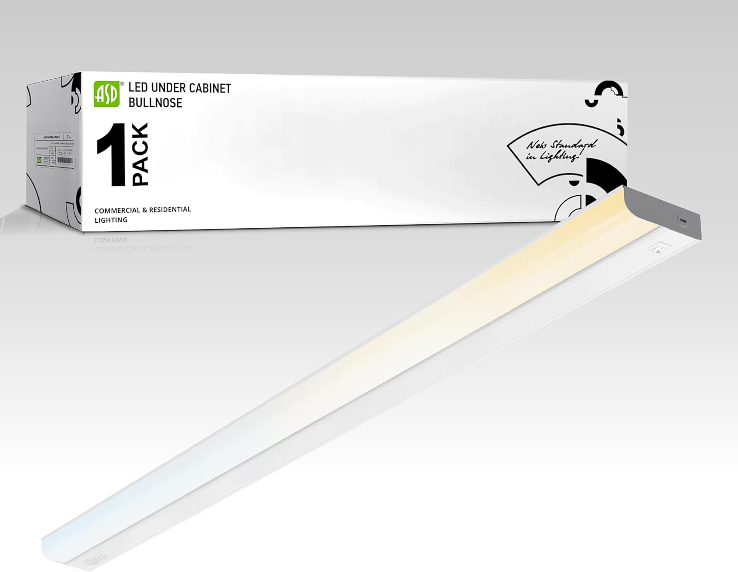 ASD LED Under Cabinet Lighting Hardwired, 48 Inch 24W 2700K-5000K Selectable, 2087LM, CRI90+, Direct Wire Linkable Under Counter Lights for Kitchen, Dimmable Under Cabinet Lights, White, UL Certified