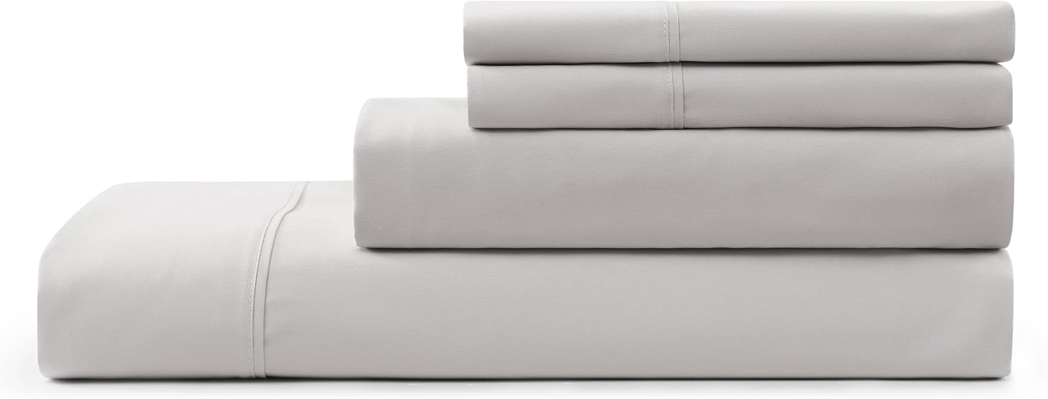 UGG Hedi Full Sheet Set, Luxury Cooling Sheets, 4-Piece, Grey | Cooling Microfiber, Ultra Soft & Breathable, OEKO-TEX Compliant, Deep-Pocket Fitted, Hypoallergenic, Machine Washable