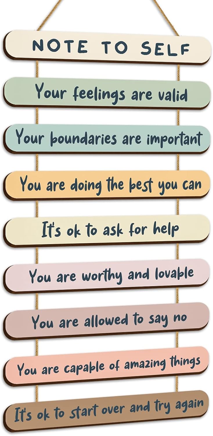 Yookeer Mental Health Reminders Wall Art Decoration,Pastel Color