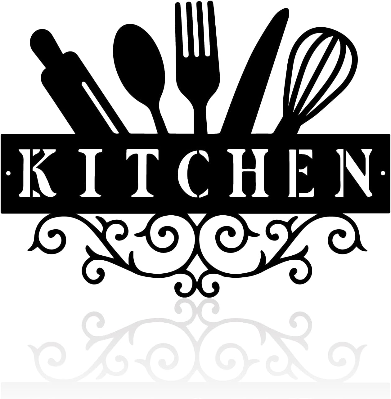 Hppybiry 12″ X 9.15″ Metal Kitchen Signs Wall Decor Kitchen Wall Art Decorations Black Rustic Home Hanging Wall Decor Country Farmhouse Wall Decor for Kitchen Dining Room