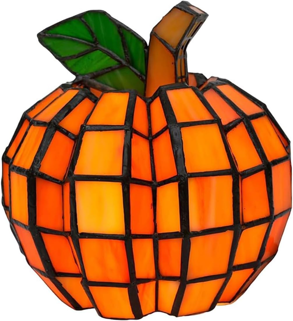 Stained Glass Pumpkin Lamp,Pumpkin Stained Glass Lamp,2025 Halloween Pumpkins Ornaments,Starry Night, Indoor Pumpkins Lantern Decorations for Home, Holiday, Party (1PC)