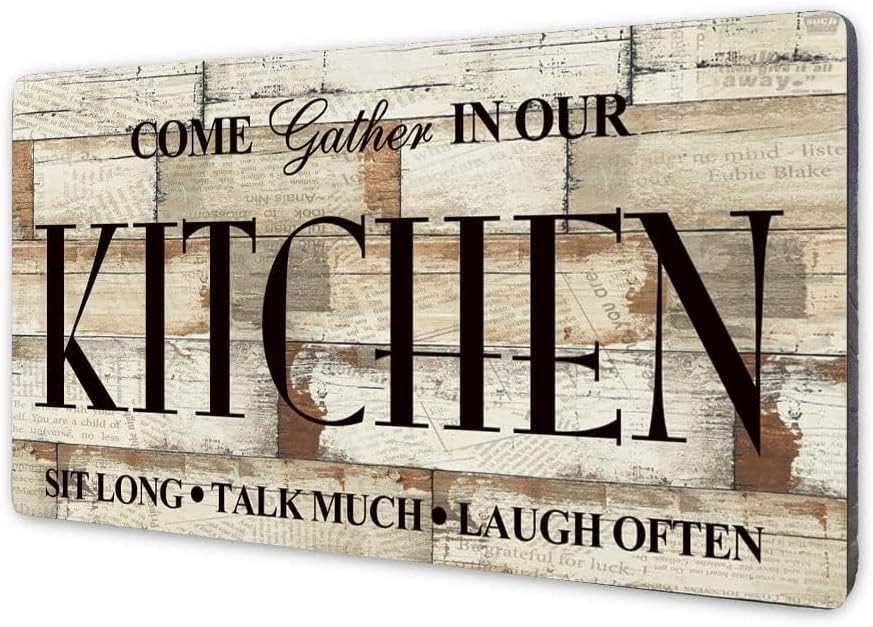 Kitchen Signs Farmhouse Kitchen Wall Decor Rustic Kitchen Wall Art-Come Gather in Our Kitchen-Kitchen Signs Wall Decor Size 16″x8″