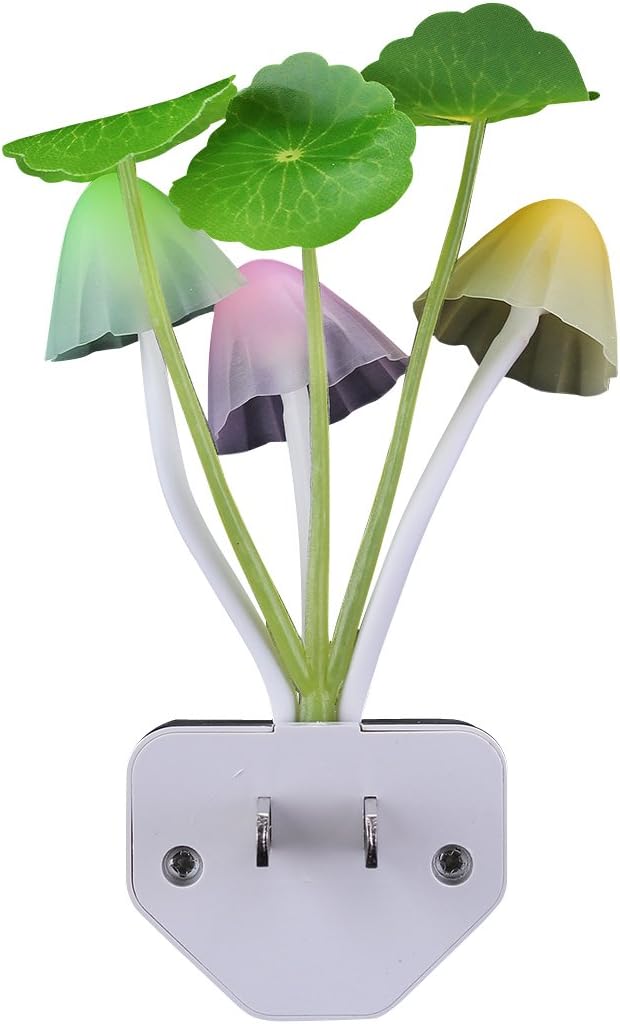 Rienar Sensor Led Night Light, Color Changing Plug-in LED Mushroom Dream Bed Lamp