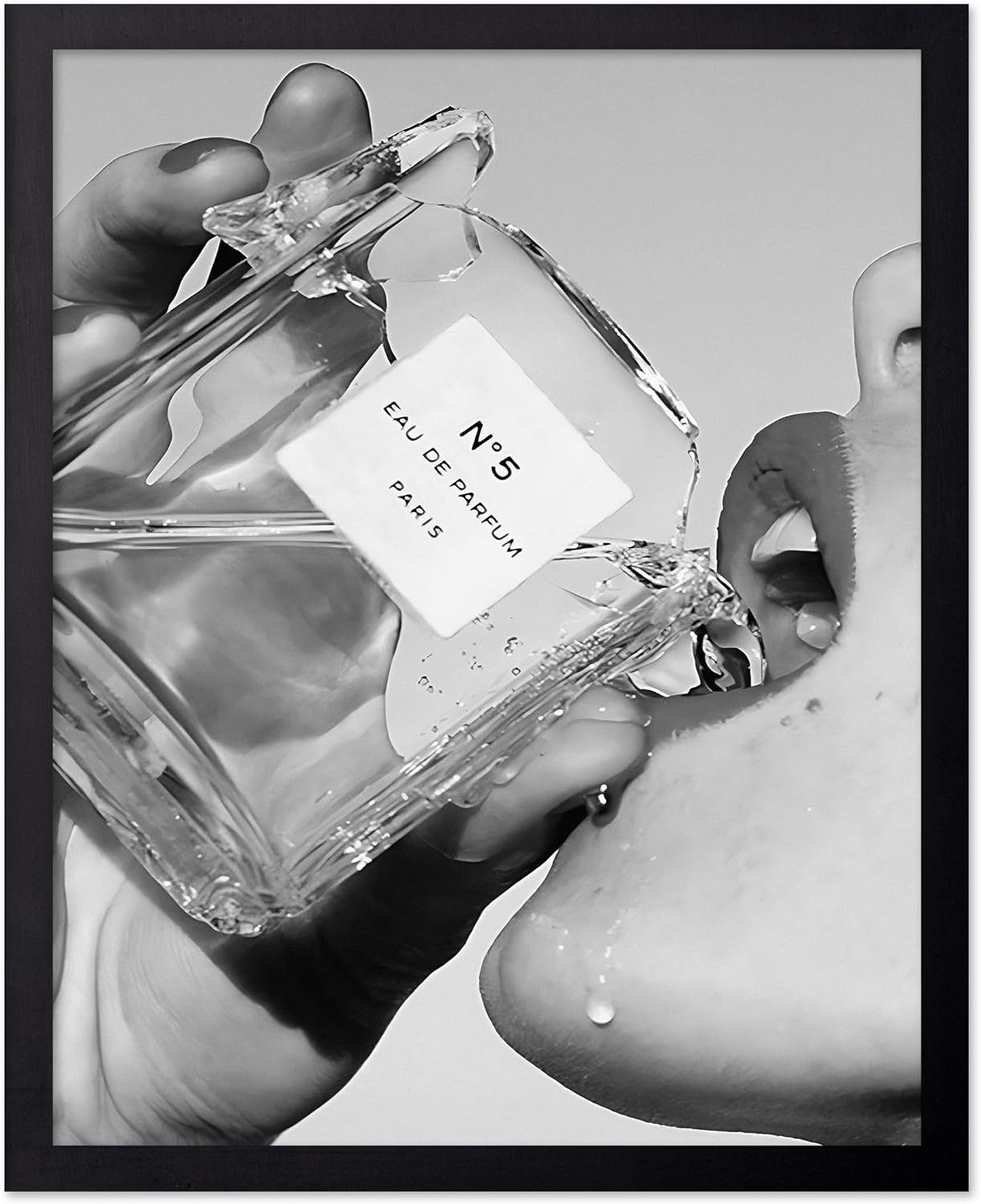 Poster Master Drinking Perfume Print – Fashion Poster – Black and White Art – Luxury Brand Wall Design – Girly Photography Art – Great Girl’s Room or Office Decor – 8×10 UNFRAMED Wall Art