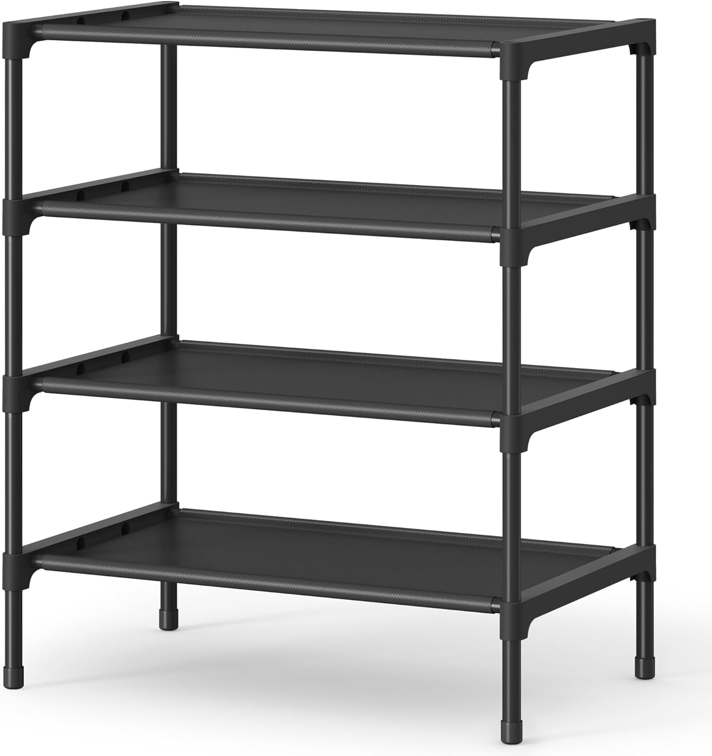 SONGMICS Shoe Rack, Space-Saving, Entryway, Metal Frame | Space-Saving Shoe Storage Organizer, Non-Woven Fabric Shelves, ULSH014BH01
