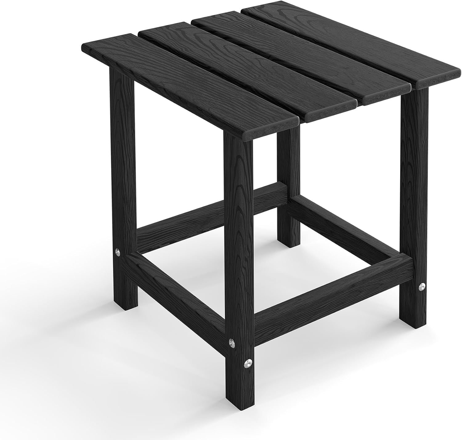Kromax Outdoor Side Table, Small Outdoor Table, Black | Adirondack Square Outdoor Patio Table, Easy Maintenance & Weather Resistant, HDPE End Tables for Backyard, Pool, Patio, Porch