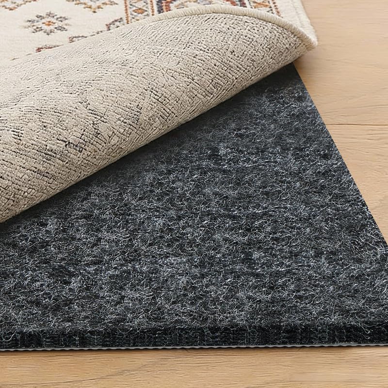 Non Slip Rug Pad, Dual Surface Felt and Rubber Gripper Backing, 1/4 inch Thick Carpet, Under Area Rug Protective Cushioned Pads, Keep Rugs Safe and in Place 2 * 3 Ft