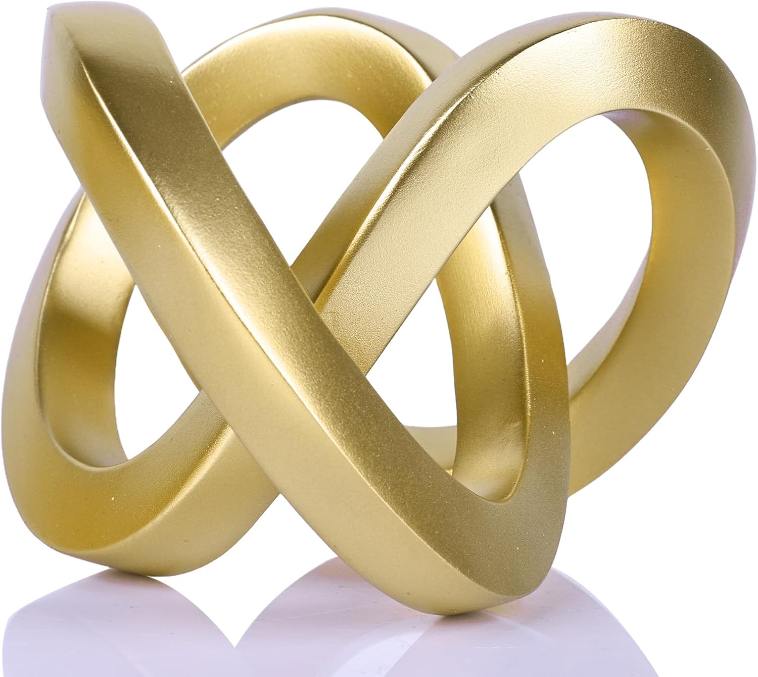 DOVDOV Gold Knot Decorative Sculpture, Gold Room Decor Aesthetics, Mobius Ring Statue for Shelves Living Room tv Cabinet Office Cabinet Above Coffee Table Decor Accents.
