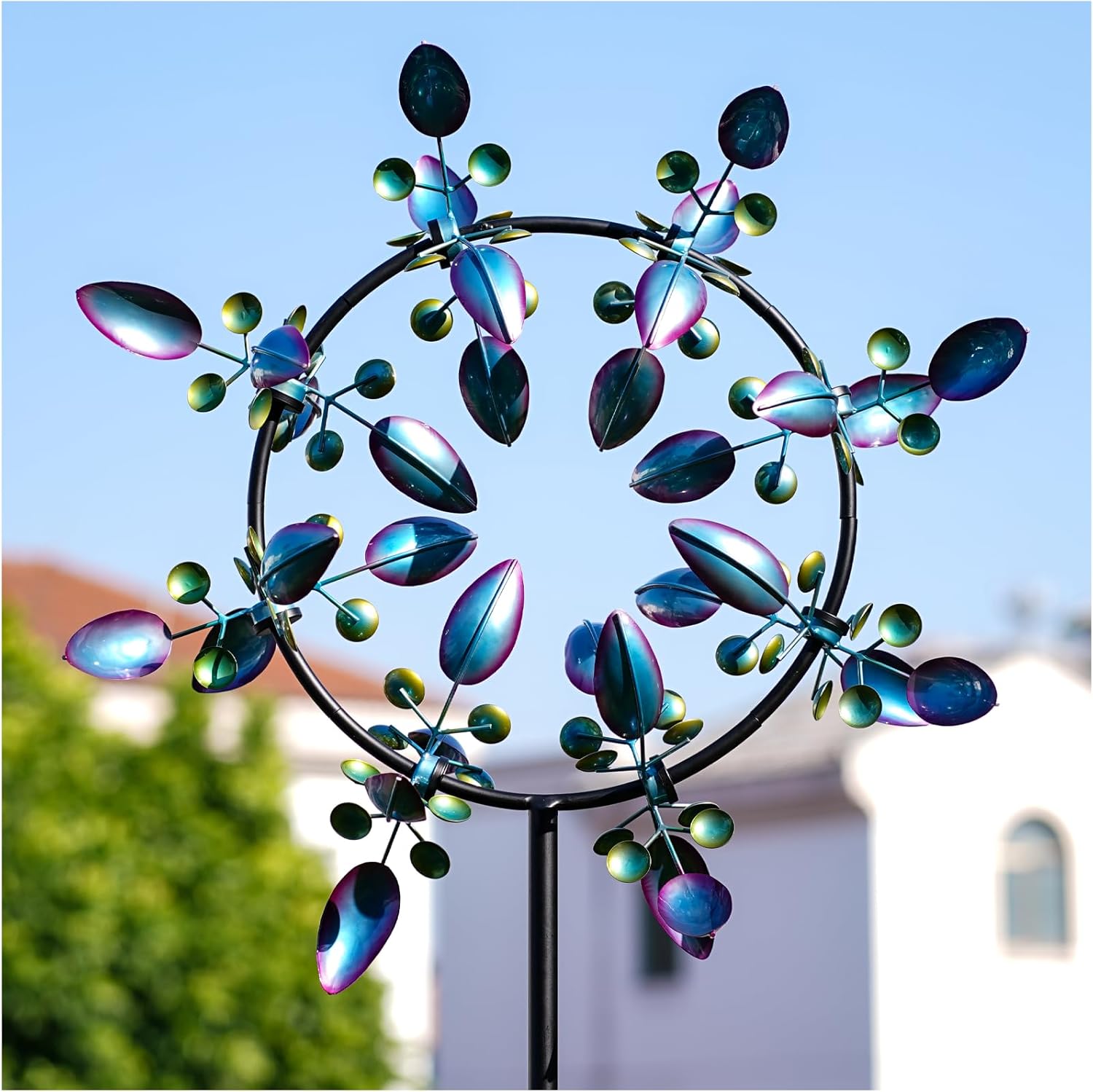 Pure Echo Large Wind Spinners Outdoor, Kinetic Metal Wind Spinners for Yard and Garden, Gift for Family or Friends (30” W x 87” H)