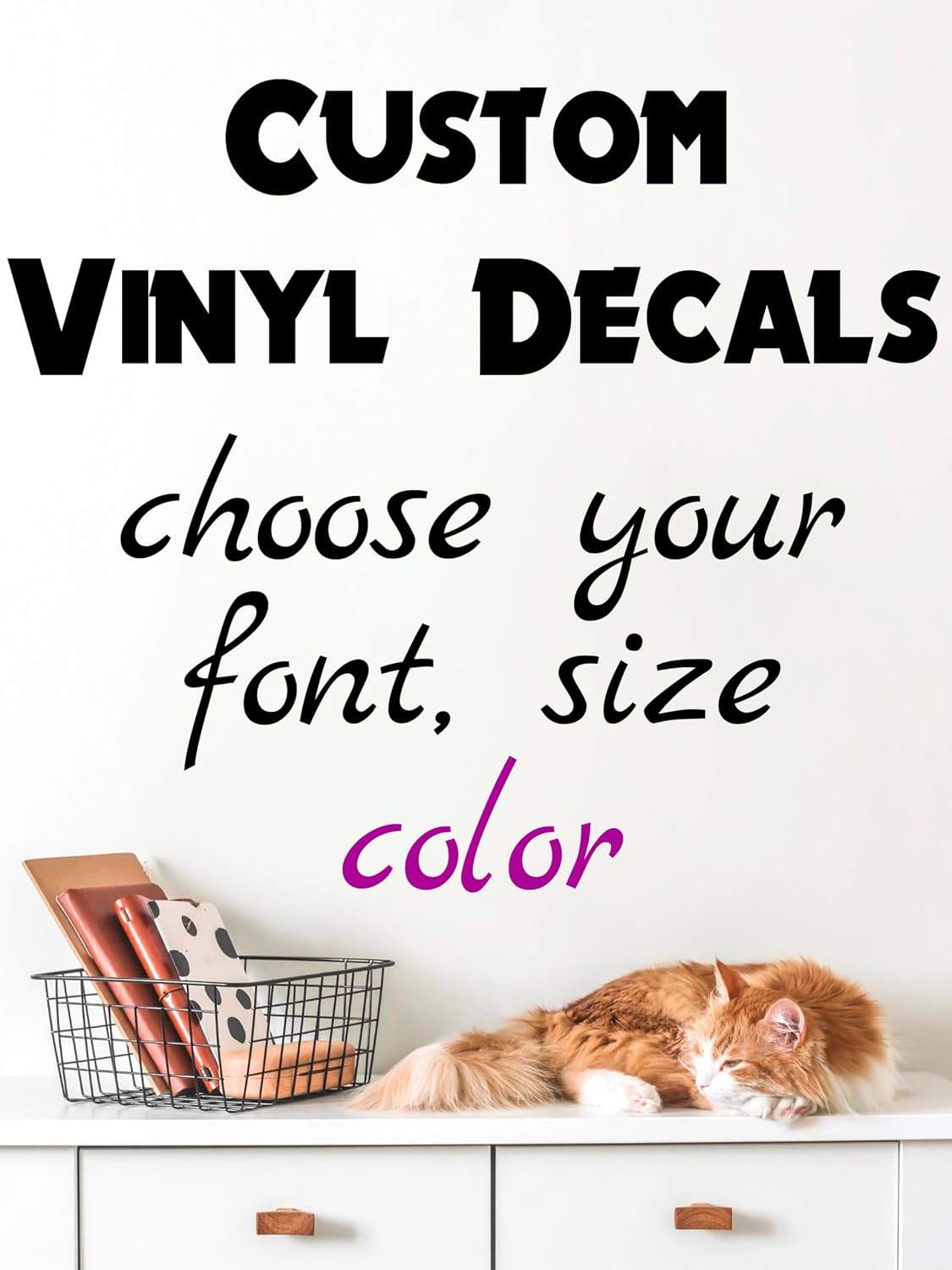 Custom Quote Wall Decal, Personalized Vinyl Lettering Stickers for Bedroom | Waterproof vinyl decals for walls, windows or doors. Custom text up to 5 lines, durable, multiple fonts, colors, and sizes.