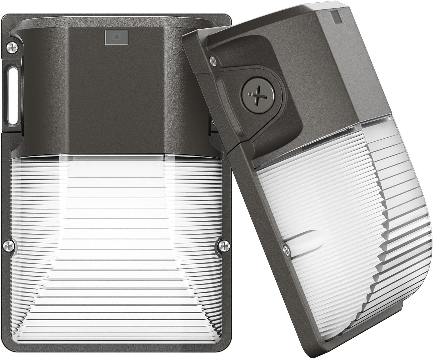 CINOTON 30W LED Wall Pack Light, 5000K 3600LM, Dusk to Dawn Sensor, 2 Pack | 120Vac, IP65 Waterproof, 3600LM, Hardwired Installation, Pre-punched Design, UL Listed, Garage and Porch Security Use