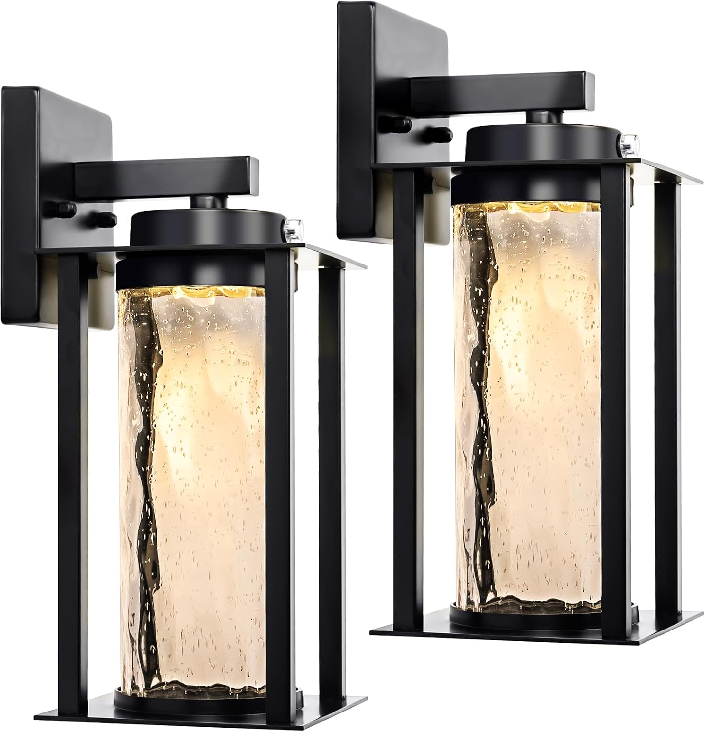 FILIYANO Modern LED Dusk to Dawn Outdoor Light Fixtures, 13W 3000K, 2 Pack | Anti Rust Modern Exterior Sconce with Sensor, IP65 Waterproof, 1100 Lumens Integrated LED for Porch, Garage and Front Door