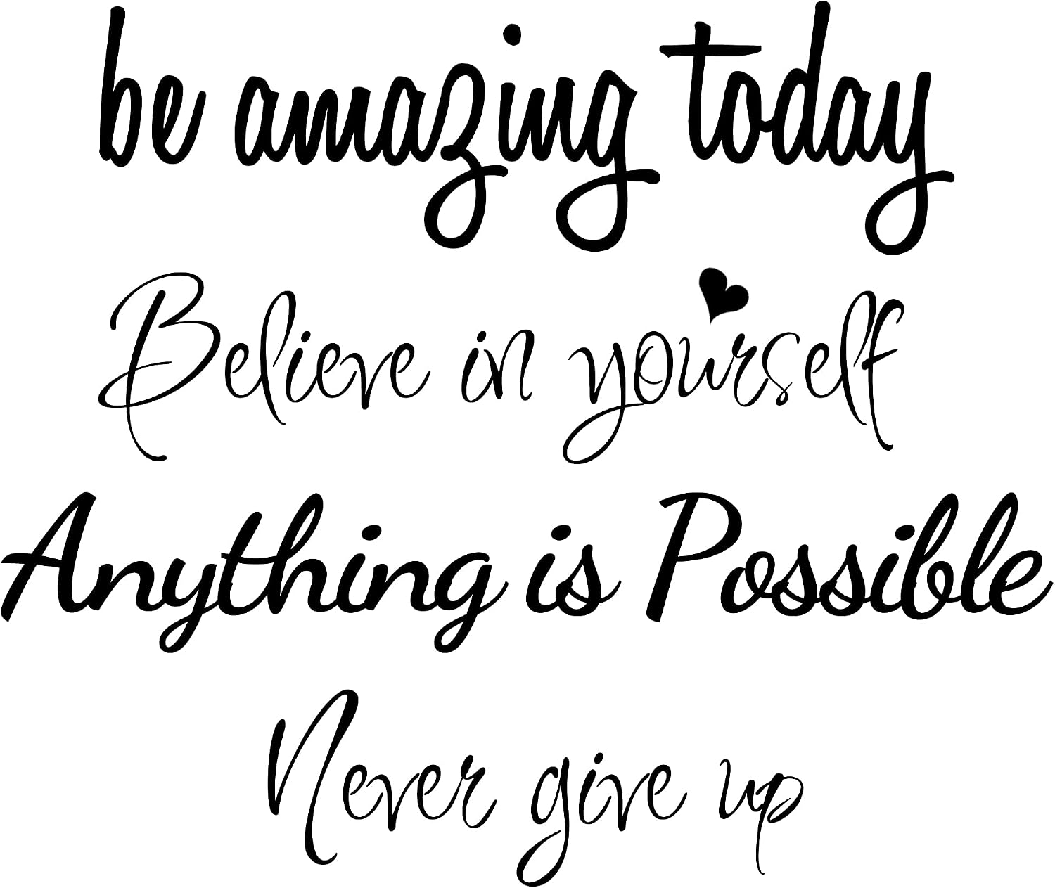 Sinekong Large Inspirational Quote Wall Decals, Removable Positive Saying Lettering Stickers, Motivational Word Decal Peel and Stick for Classroom Home Living Room Bedroom Office DIY Art Decor | Inspiring Lettering Word Decals,Removable,Peel and Stick,Classroom Home Living Room Bedroom Office Decor,DIY Wall Art