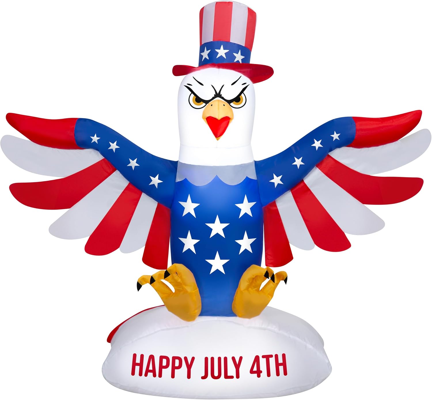 Gemmy Airblown Inflatable 4ft Independence Day Light Patriotic American Eagle Independence Day Yard Decor