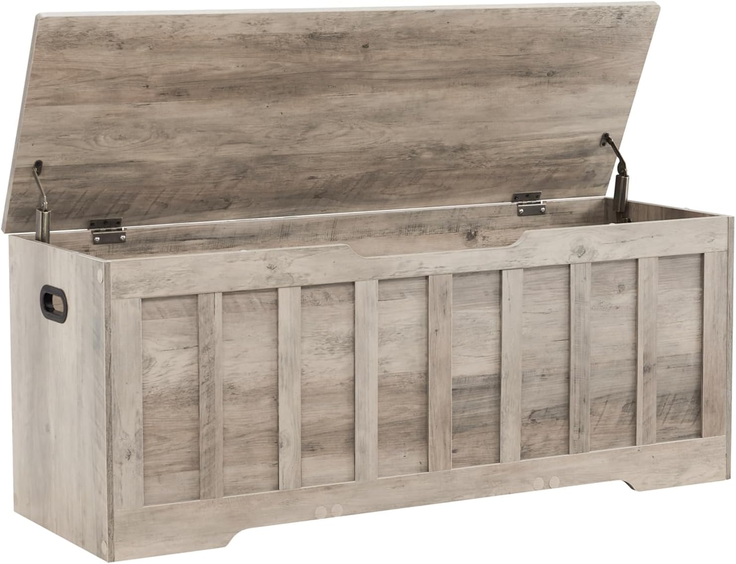 VANKILEY 47.2“Storage Chest Extra Large,Wooden Storage Bench(Greige) | Storage trunk with 2 Safety Hinges,47.2×15.7×19.1Inch,Shoe bench,Storage Bench for Bedroom,Living Room,Entryway,Easy Assembly