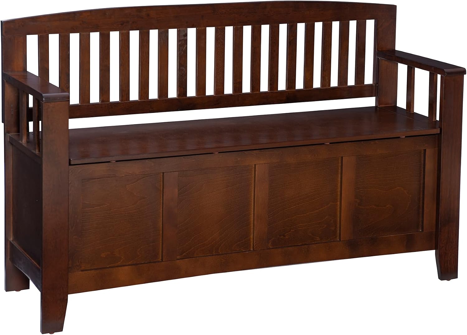 Linon Home Dcor Linon Home Decor Cynthia Storage Bench, 50″w x 17.25″d x 32″h, Walnut
