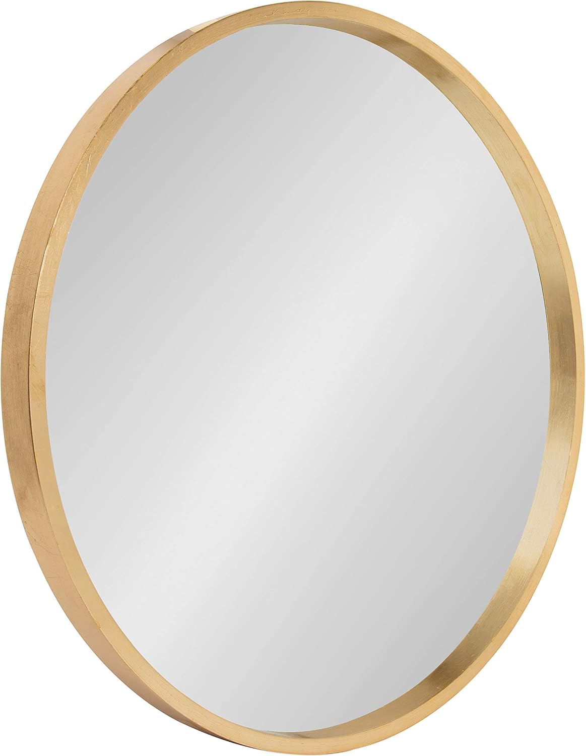 Kate and Laurel Travis Round Wood Wall Mirror, 21.6″ Diameter, Gold, Modern Glam Wall Décor Accent