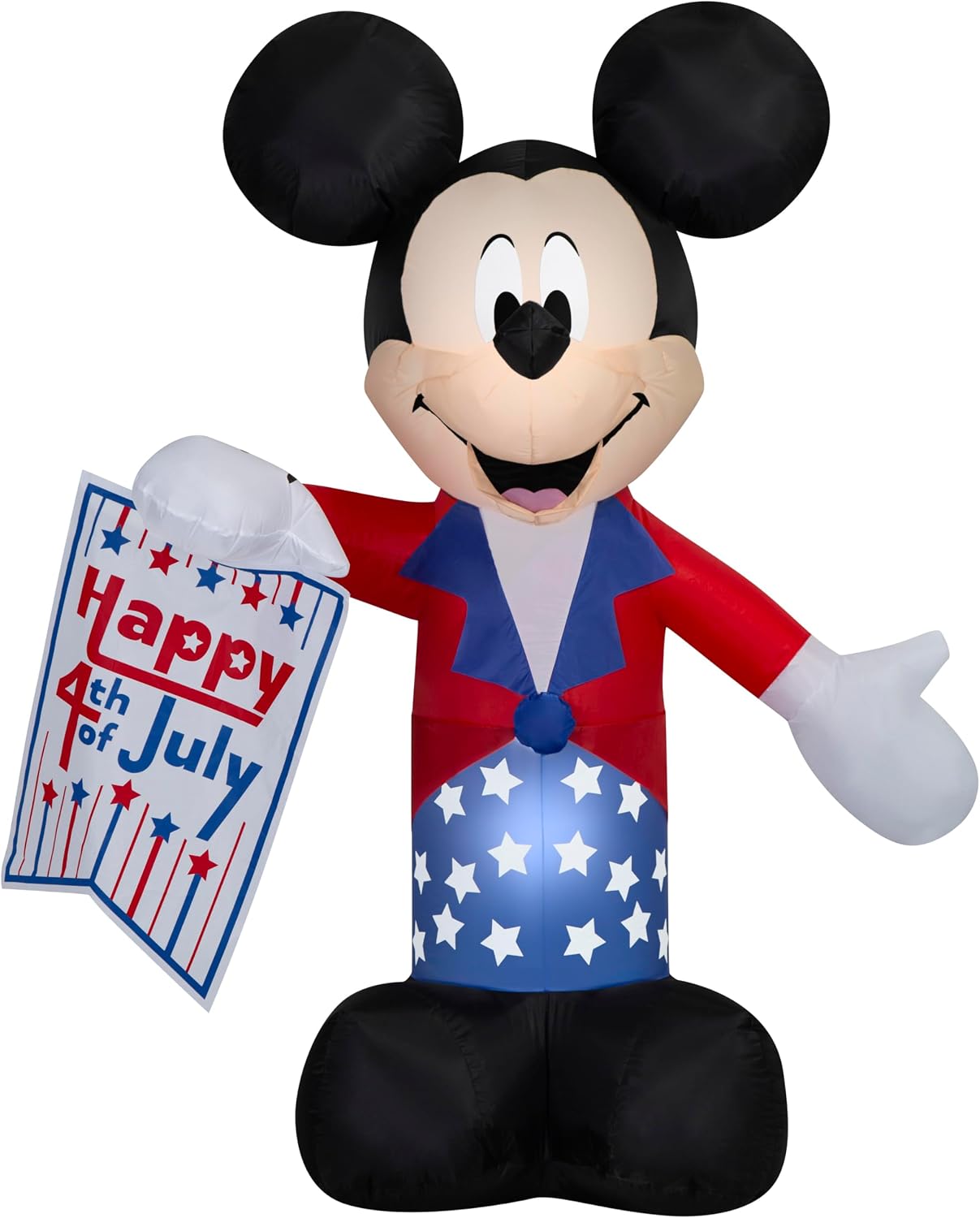 Gemmy 5 FT Patriotic Mickey Mouse Inflatable with American Flag – Lighted Airblown Disney 4th of July Blow Up Outdoor Yard Decoration